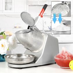 Home Ice Shaver & Crusher Machine Commercial Grade Snow Cone Maker 143 lbs Silver