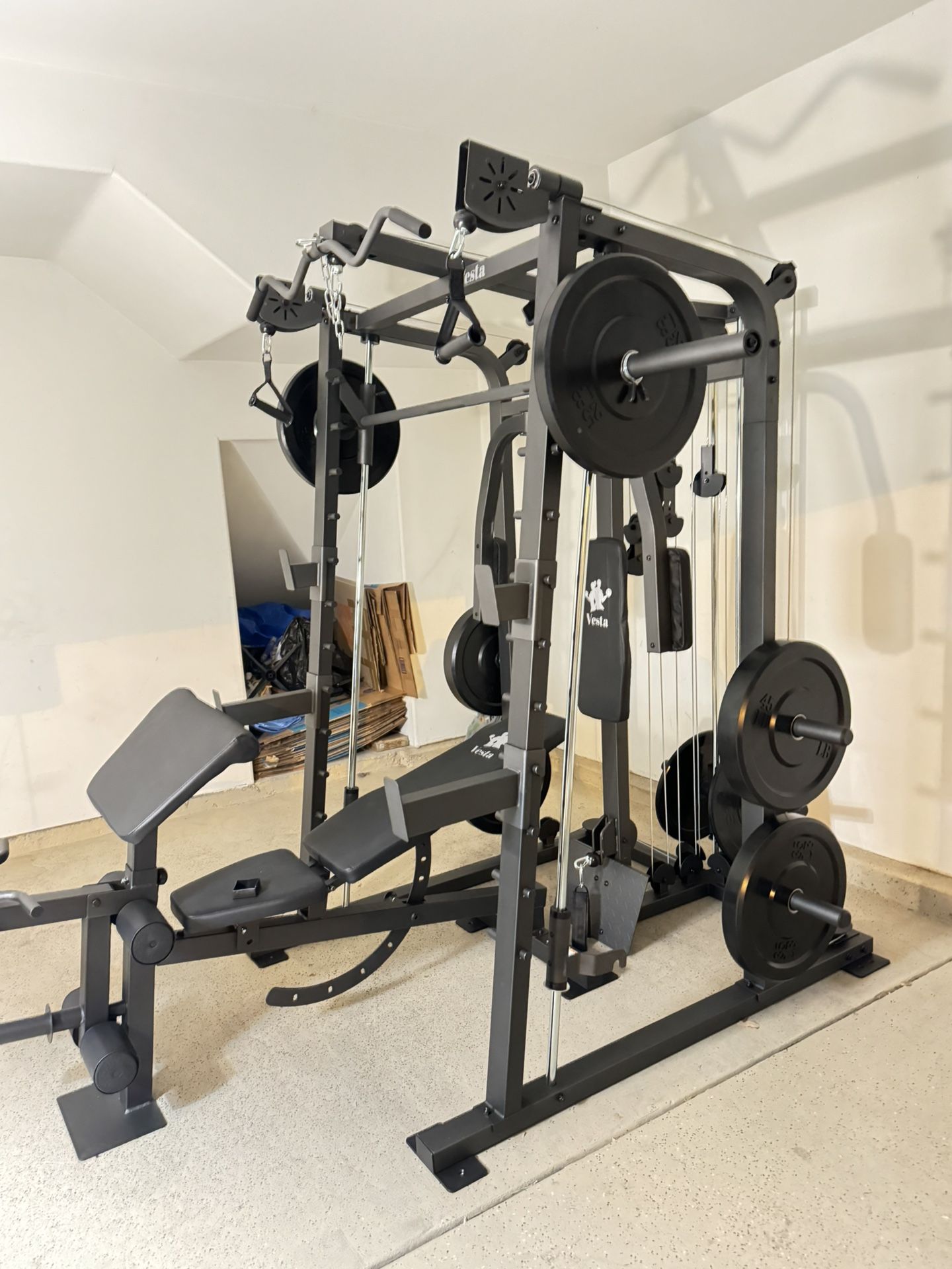 Smith Machine SM2001/FID Adj Bench/Gym Equipment/Fitness/Squat Rack/‼️⭕️WEIGHTS AND BARBELL SOLD INDIVIDUALLY ⭕️‼️FREE DELIVERY🚚
