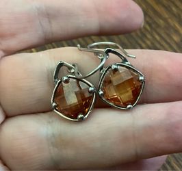 Silpada Sterling Champagne Toast Faceted Cz Dangle Earrings