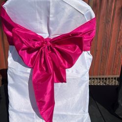 Fushia Satin Runners/Chair Bows