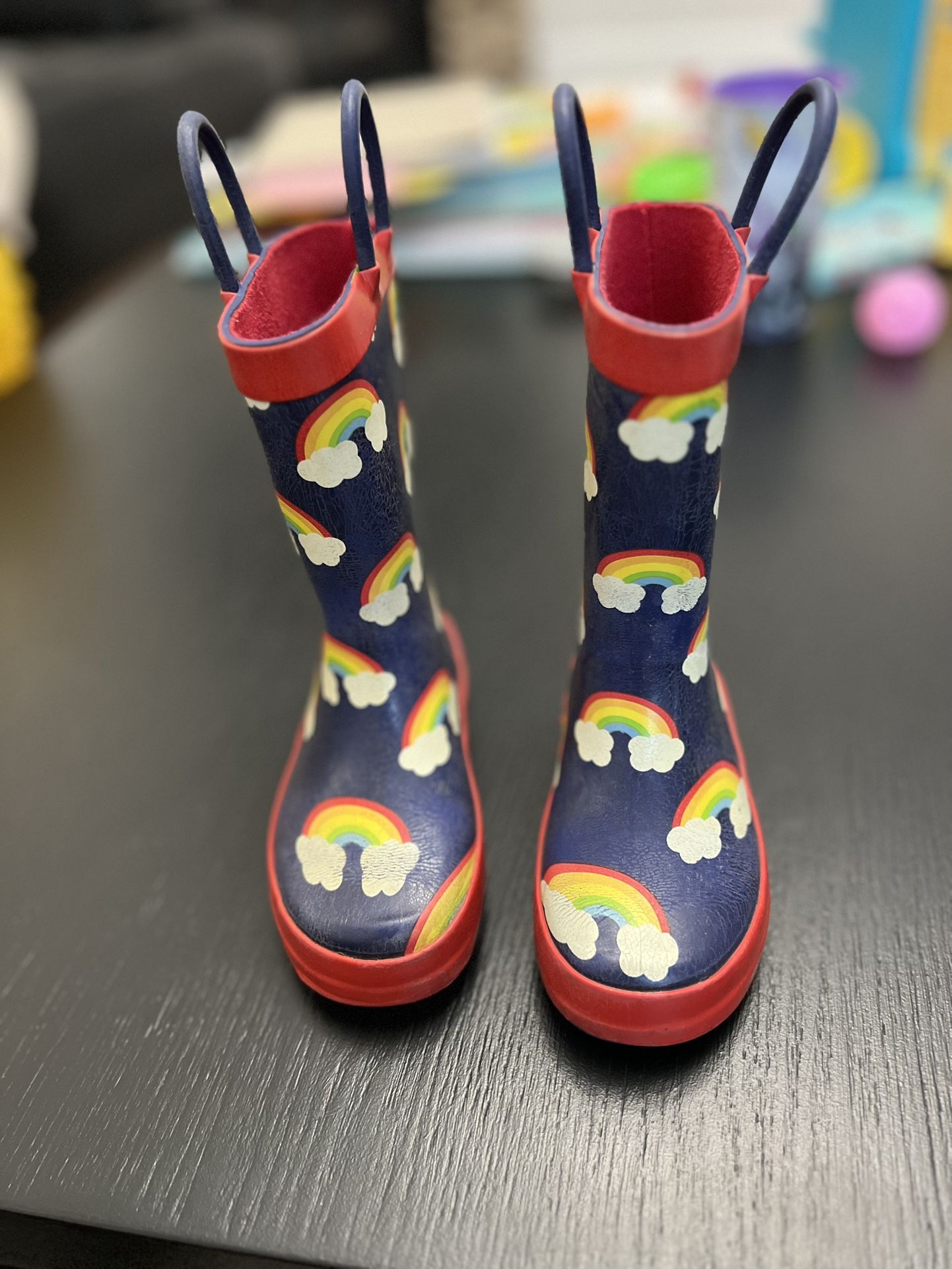 mysoft Kids Rain Boots for Girls Boys Toddler Size 7Waterproof Rubber