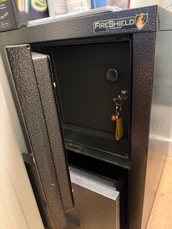 FireKing FireShield Vertical File Cabinet you And Safe, 2 Drawer, Black Stone