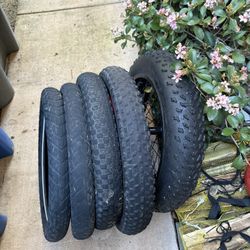 (5) 20 Inch E-bike Tires & (2) 20” Wheels