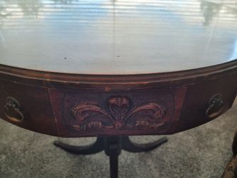 Vintage Midcentury Mersman Mahogany Drum Table