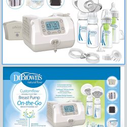 Dr. Brown's Natural Flow® Customflow™ Double Electric Breast Pump On-the-Go Breastfeeding Set