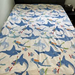 PB Kids Shark Duvet Cover(full/queen)