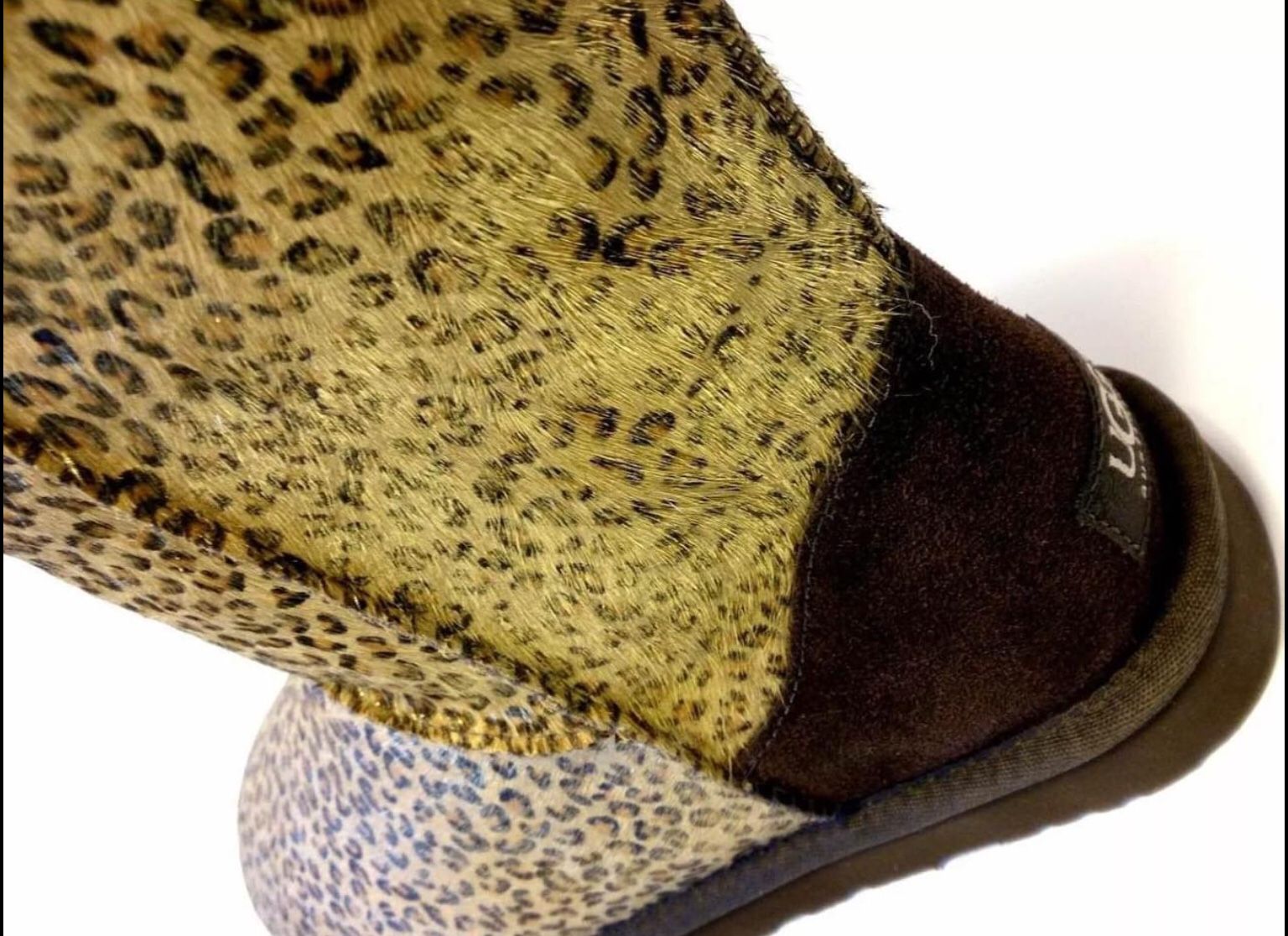 UGG AUSTRALIA leopard winter fur boots Size 7 Brand New