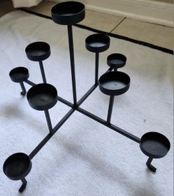 17"x17"x11.5" Tall at Highest Point 9 Candelabra in Black Metal, Very Gently Cared For