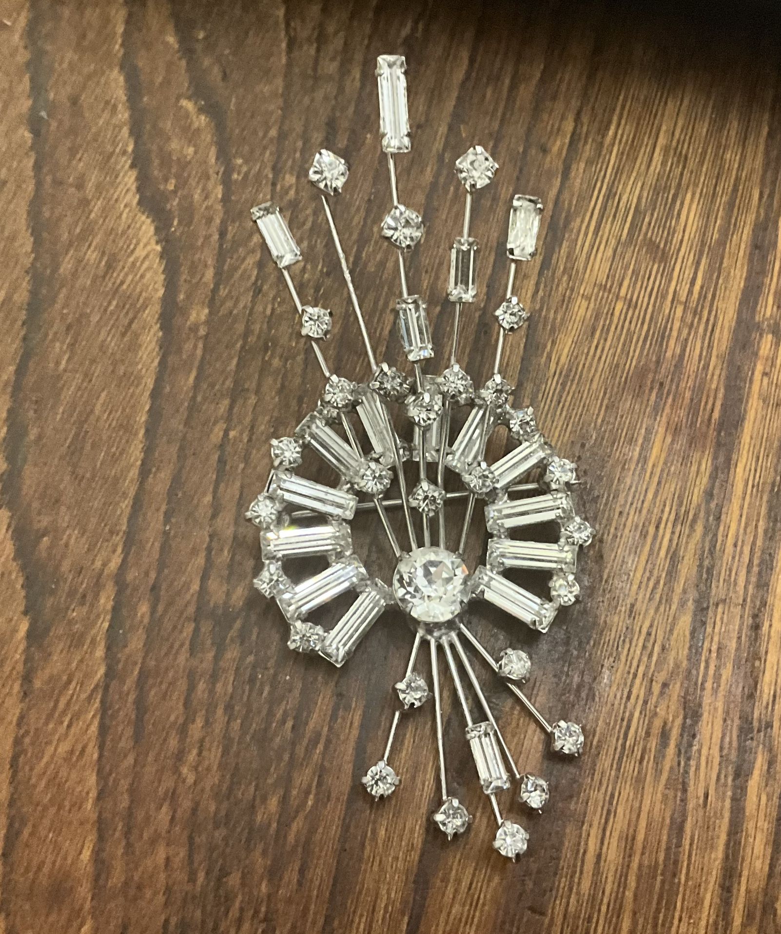 Vintage rhinestone spray brooch