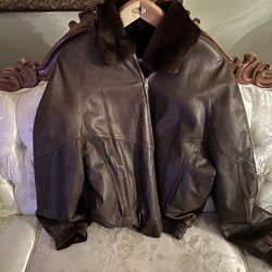 Reversible Leather Bomber Jacket And Mink Coat