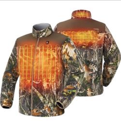 New in a sealed pack Men's & Women's Heated Jacket | Heated Fleece Jacket with Battery Pack & Camo Coats for Hunting, Fishing, Snowing | Black Heated 