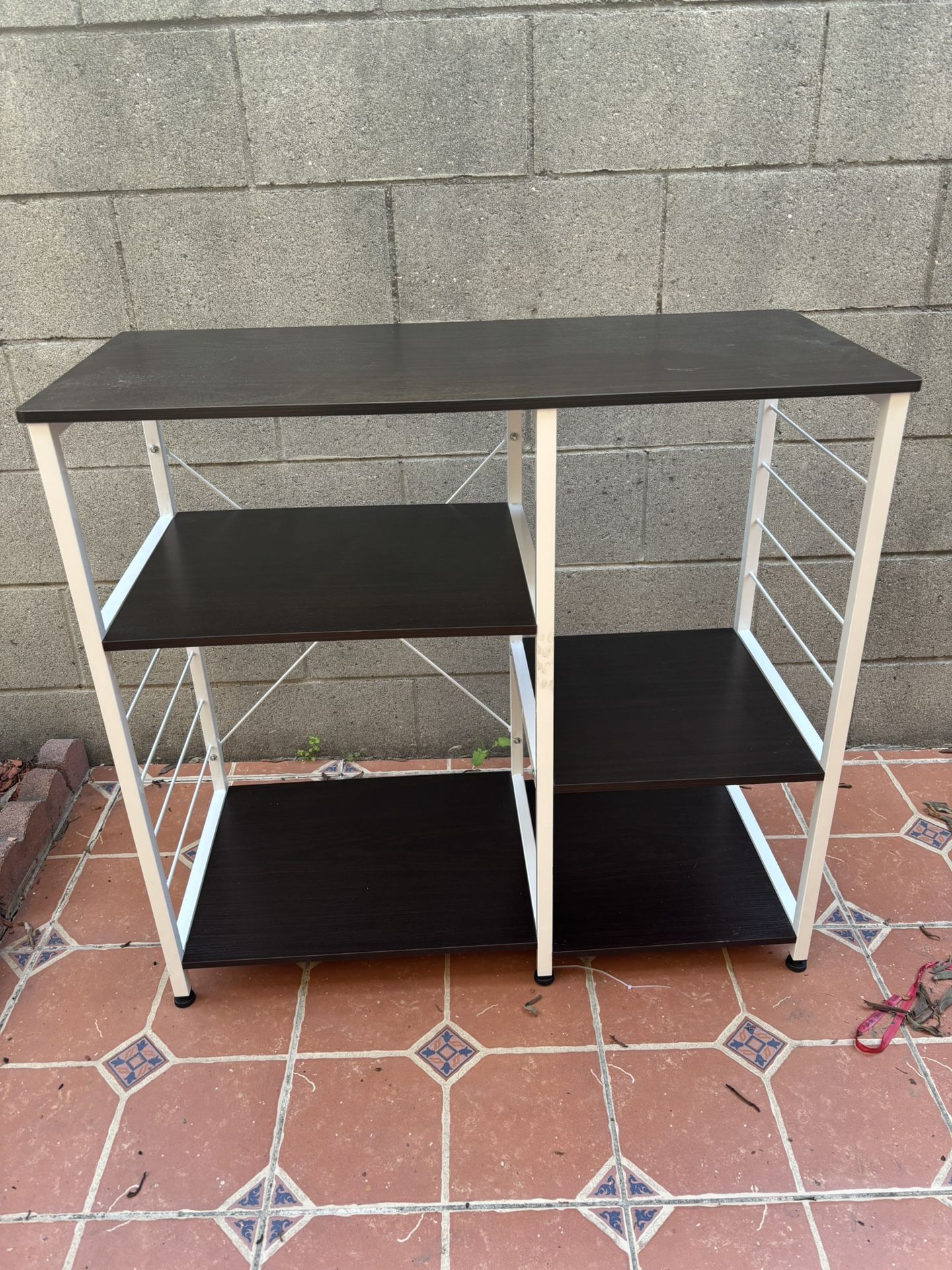 DlandHome Microwave Cart Stand 35.4 inches, Kitchen Baker's Rack Utility Storage Shelf