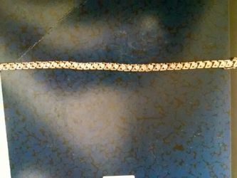 .925 gold over sterling silver bracelet with CZ stones.