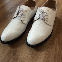 White Leather Oxfords Men Size 9