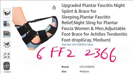 Upgraded Plantar Fasciitis Night Splint & Brace for Sleeping,Plantar Fasciitis Relief,Night Sling for Plantar Fascia Women & Men,Adjustable Foot Brace