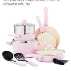 12 Piece Green Life Pink Pan Set 