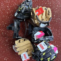 Softball Face shield and T Ball Gloves 
