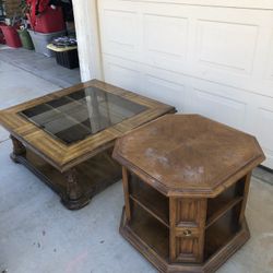 Real Wood Coffee Table And End Table 
