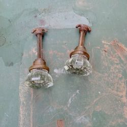 Antique Glass Doorknobs. Pair 
