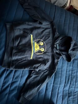 Navy blue Graphic Hoodie with Alien Smiley Face