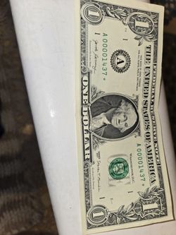 $1 Low Serial Number With A Star Note