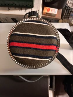 Vintage 2-Quart Striped Desert Canteen with Shoulder Strap