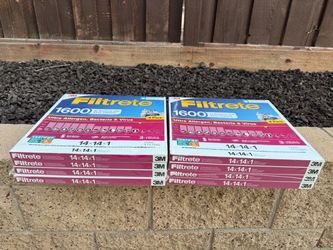 Brand New (8 Pack) 3M 1600 Filtrete 14x14x1 Air Filter