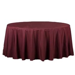 5 Burgundy 108" Round Tablecloth And 50 Napkin