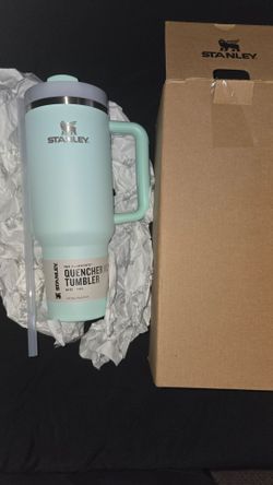 Stanley 40z tumbler cup with straw and handle