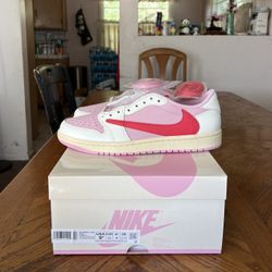 Jordan 1 Retro Low OG SP Travis Scott Sail Tropical Pink Size 9.5