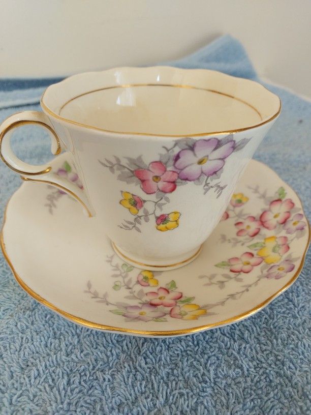 Vintage Colclough Bone China Cup & Saucer #6593