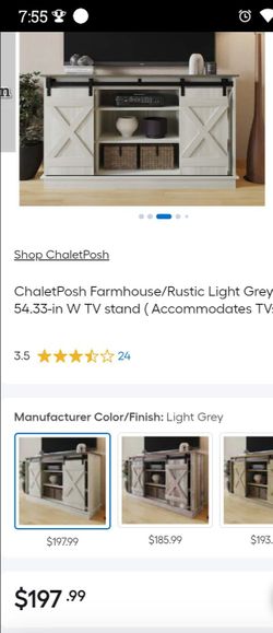 ChaletPosh Farmhouse/Rustic Light Grey 54.33-in W TV stand ( Accommodates TVs up