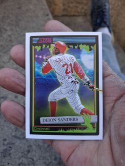 2026 Panini Score-A-Treat Deion Sanders #161 Cincinnati Reds. Green Slime. Near Mint/Mint Condition.