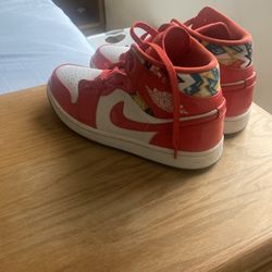 Jordan 1 Mids SE Red Barcelona Sweater Size 9