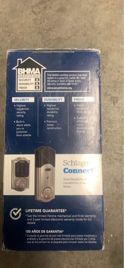 Schlage Connect Smart Deadbolt Camelot Satin Nickel