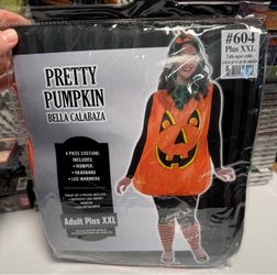 Pretty Pumpkin Women’s Halloween Costume Adult Plus XXL 18-20 – 4 Piece Set