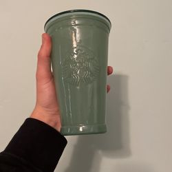 Glass Starbucks Cup All Green