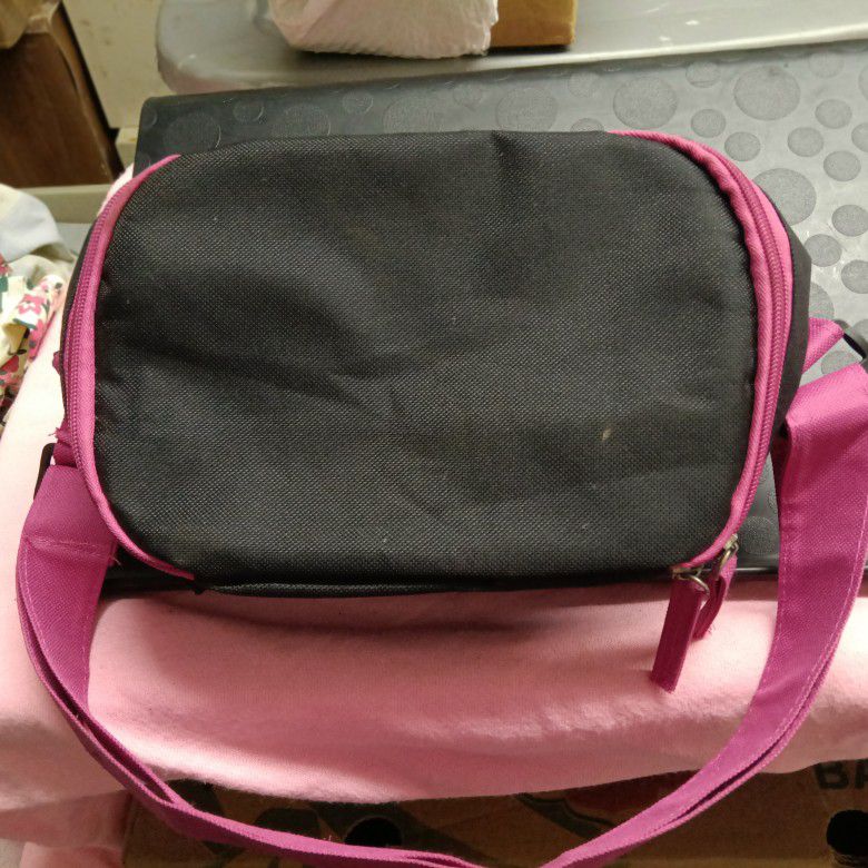 Black & Pink Insulated Lunch Bag