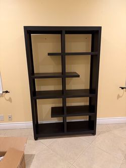 Black wooden bookshelf ( from Scandinavian designs furniture ) 43x13 H71”