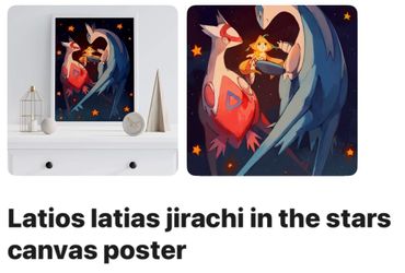 Latios Latias Jirachi Canvas poster 17x23