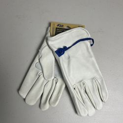 Blue Hawk. Premium Off-white Leather Construction Gloves, (1-Pair)
