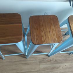 4 Bar Height metal Stools 
