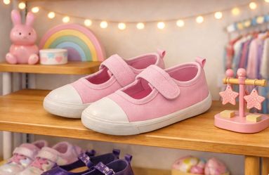 Little girls Velcro slip on shoes size 10c