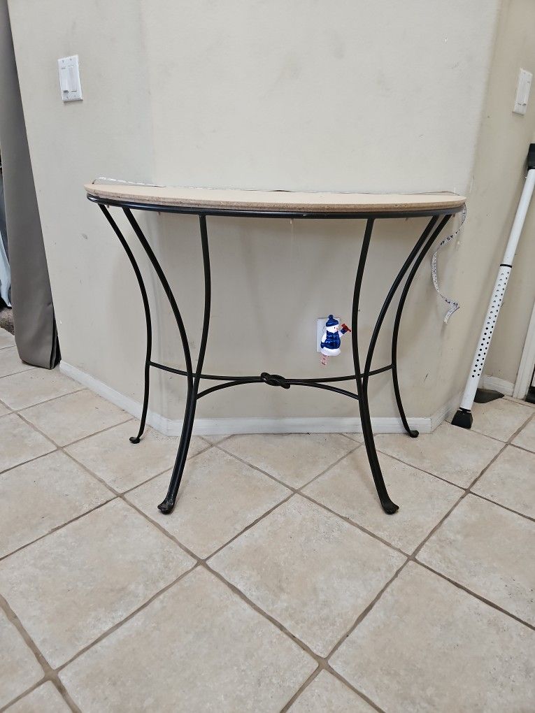 Half Circle Console Table- Metal. No Glass