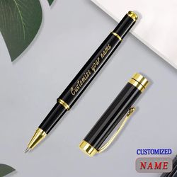 Personalized/ Customized Engraved Black & Gold Pen! You Choose your Own Imprint!
