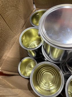 Gold lined 1-Gallon paint cans - All new with lids and handles