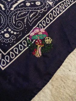 Boho Hippie Hand Embroidered Bandana