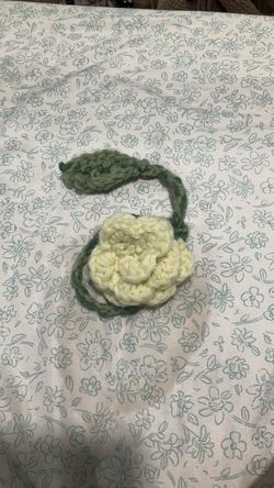 Handmade crocheted Yellow rose bookmark