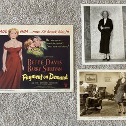 Bette Davis 1951 Film Title Lobby Card & 1930s Photo Stills “Of Human Bondage”