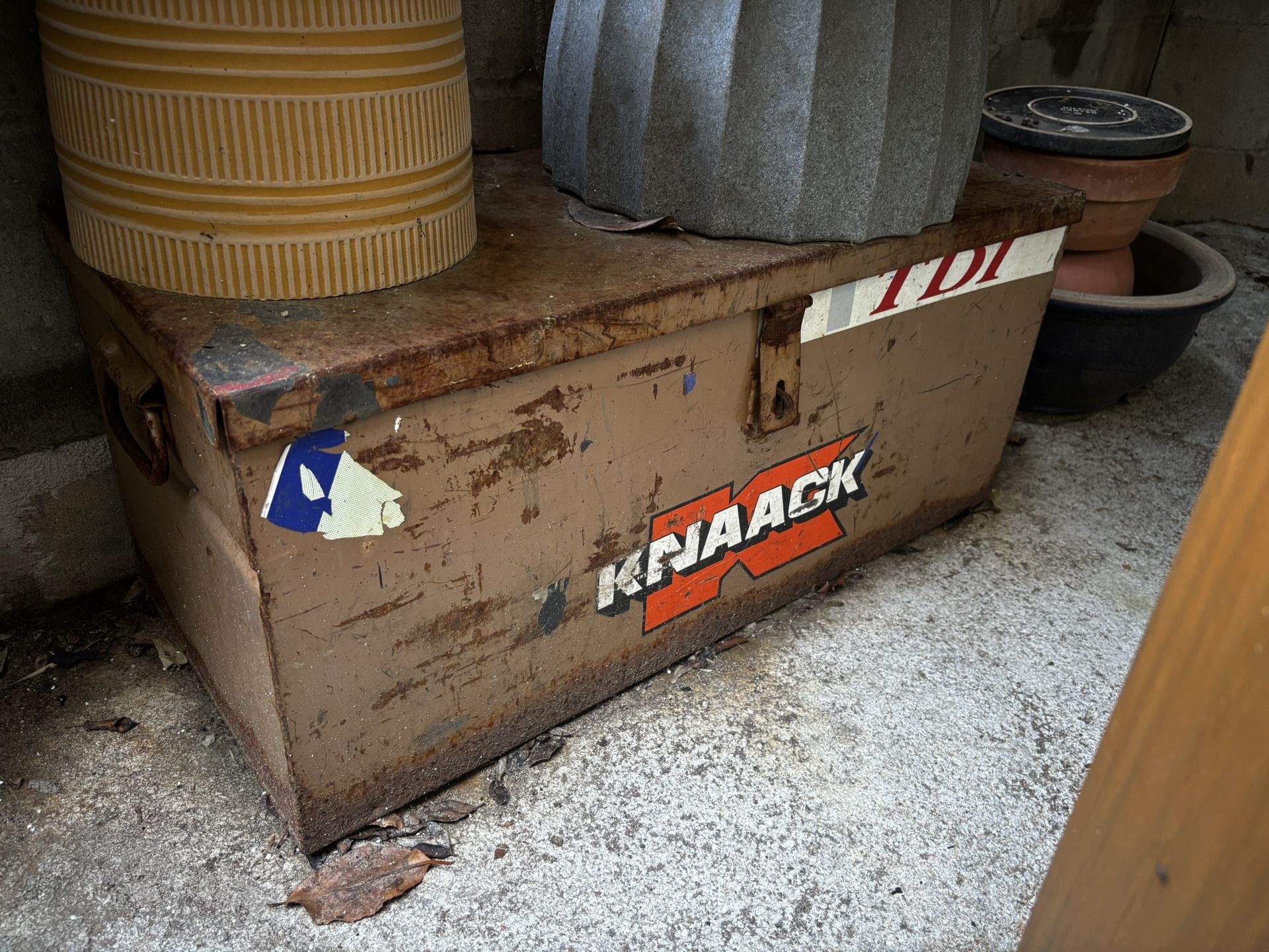 Vintage Metal Heavy Duty footlocker/ Trunk